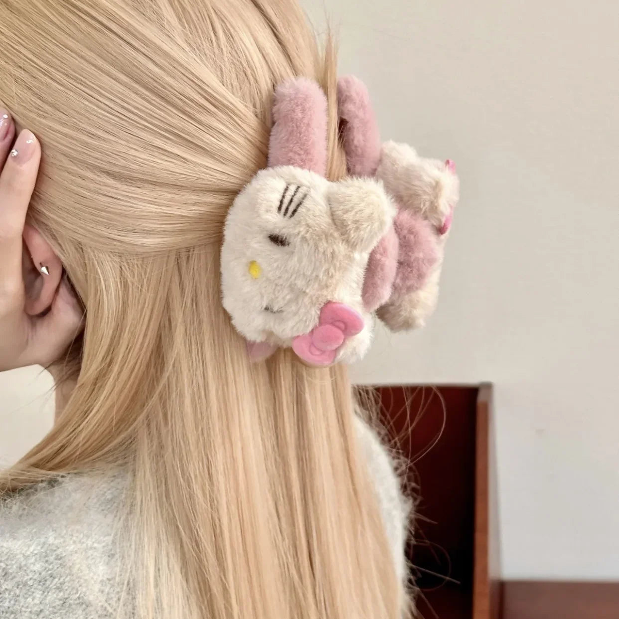 Hello Kitty Plush Hair Claw Clip