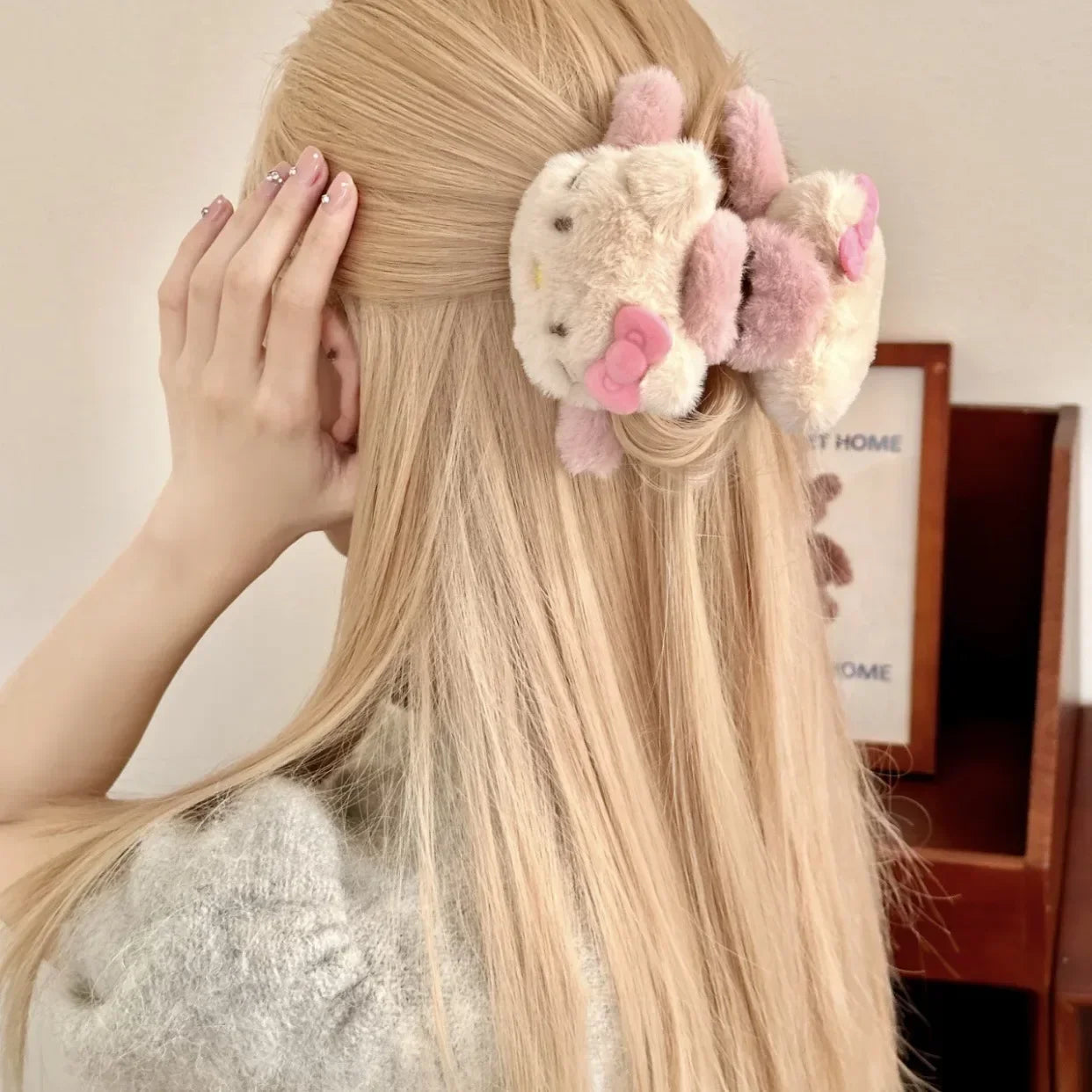 Hello Kitty Plush Hair Claw Clip